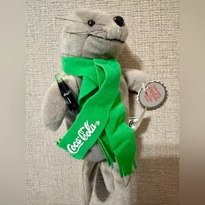 Coca-Cola Seal Plush – Vintage Collectible with Green Scarf & Bottle
